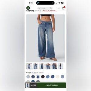 HALARA Blue Surf Wide-Leg Denim Jeans